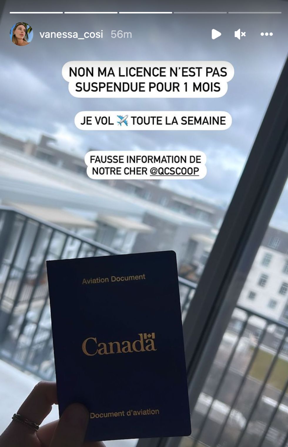 Document d'aviation de Vanessa Sicotte.