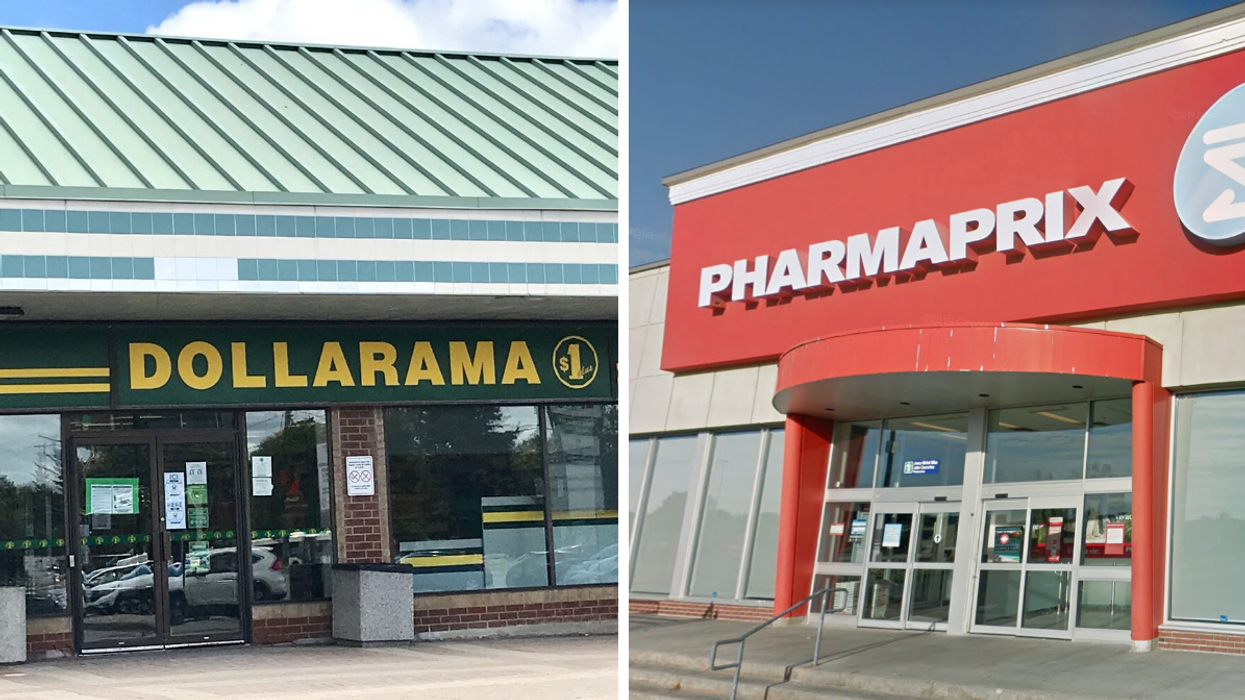 Dollarama. Droite : Pharmaprix.