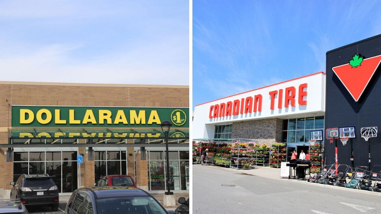 Dollarama store in B.C. Right: Canadian Tire location in Ontario.