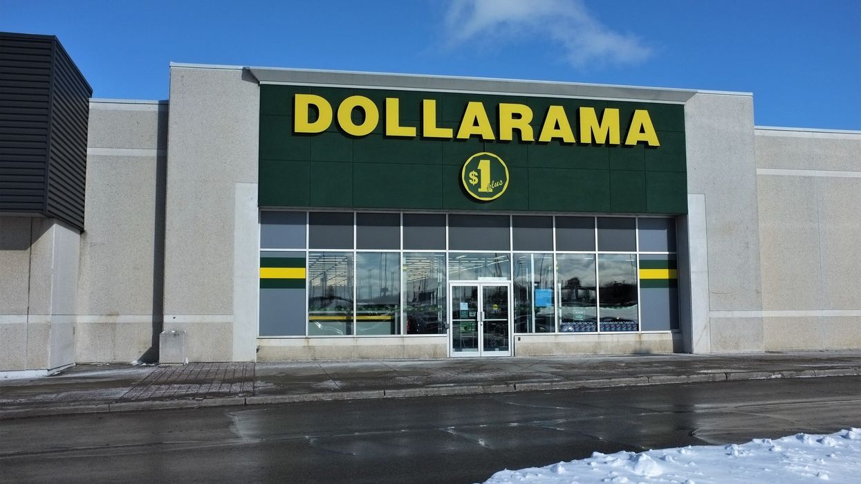 dollarama storefront located in ontario with snow on the ground