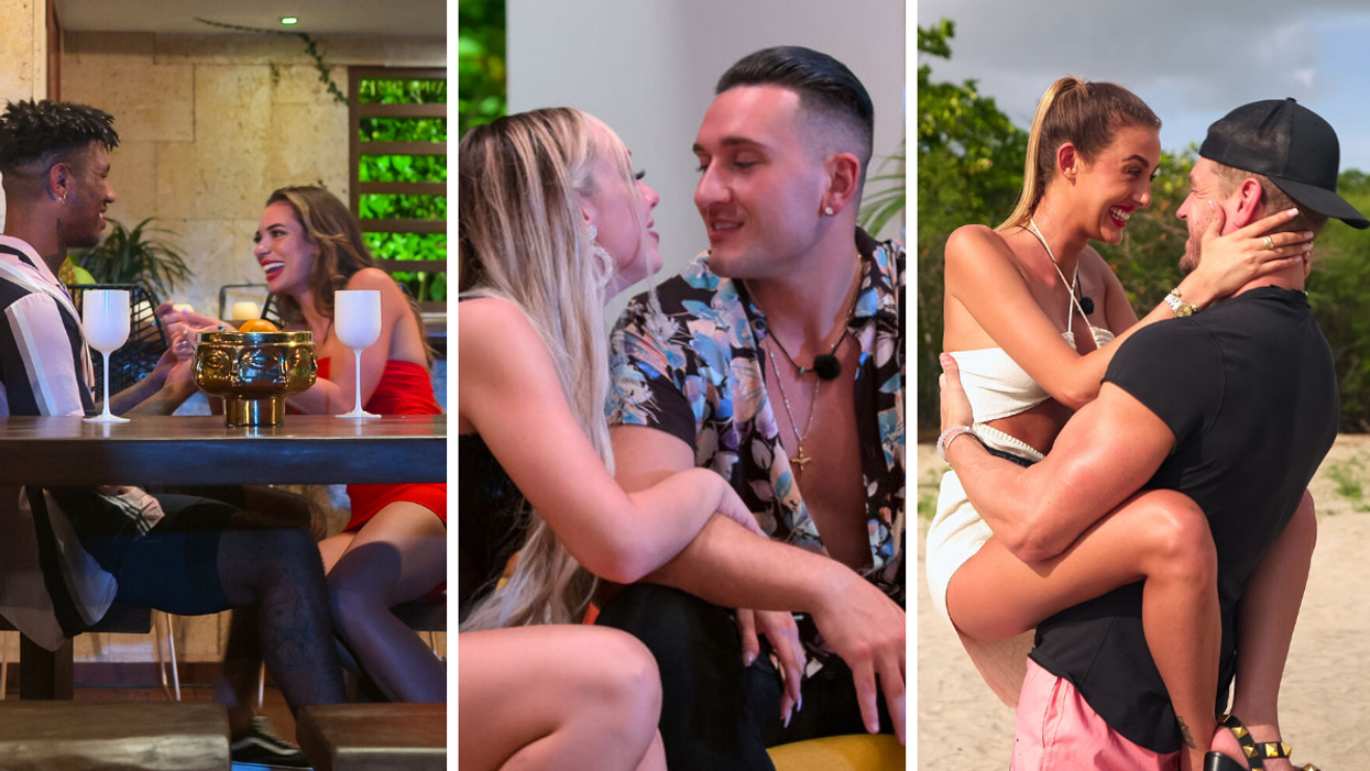 Dom Gabriel and Georgia Hassarati. Middle: Kariselle Snow and Joey Sasso. Right: Chloe Veitch and Shayne Jansen.