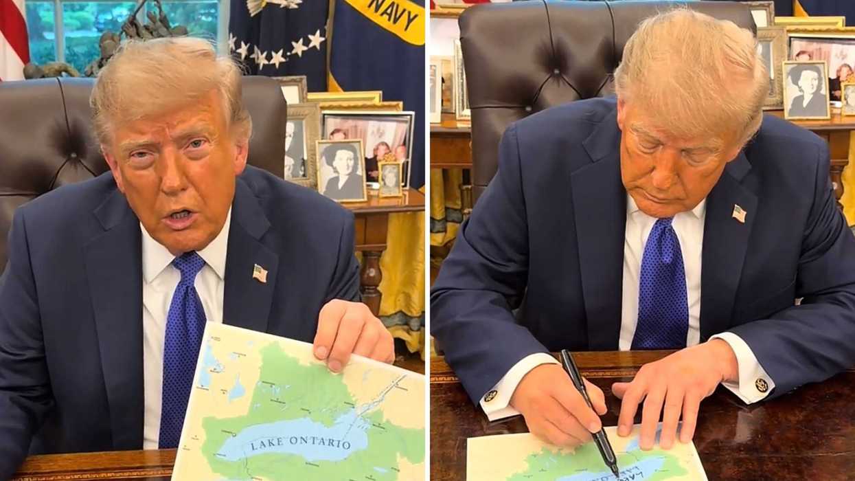 Donald Trump. Droite : Donald Trump.