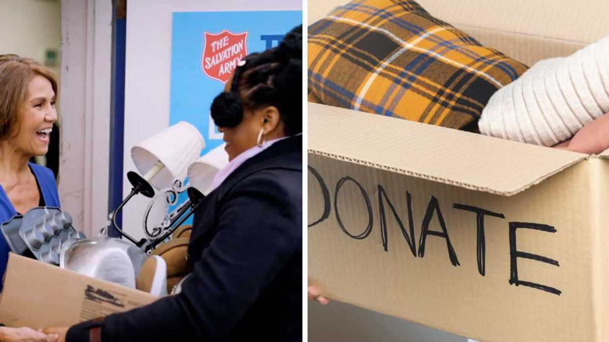 Donating at Salvation Army Thrift Store