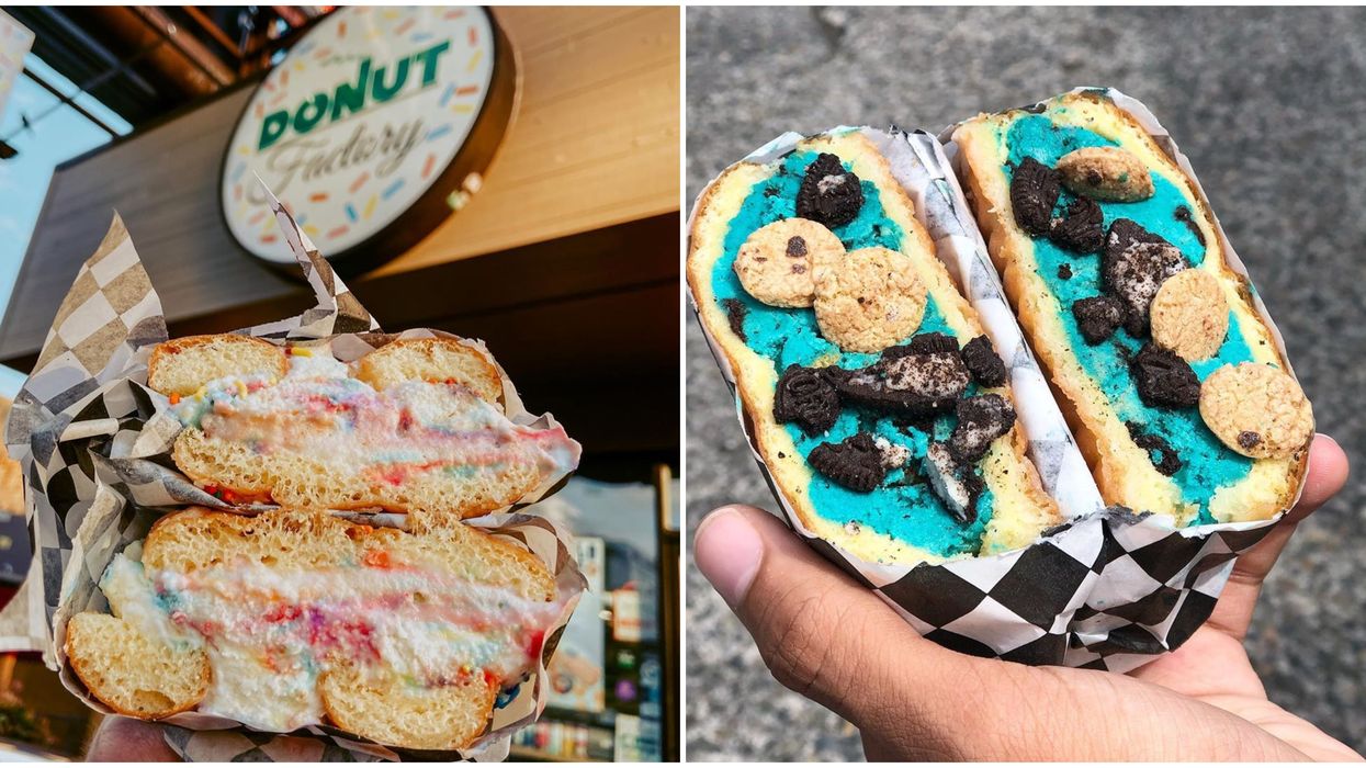 Donut Factory In Seattle Serves Up Breakfast & Dessert With Donut Ice Cream Sandwiches