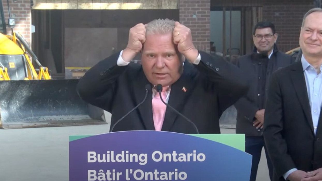 Doug Ford at a press conference.