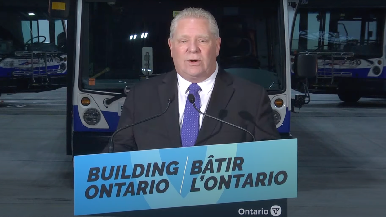 Doug Ford at a press conference.