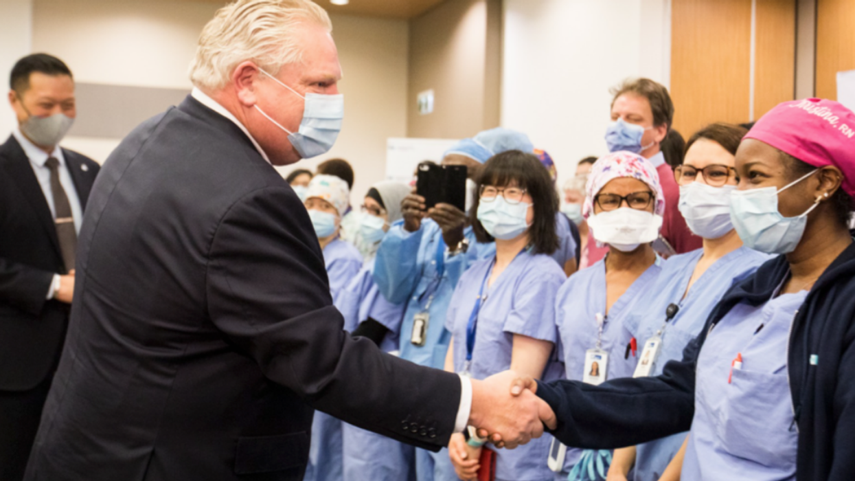 Doug Ford at Humber River Hospital.