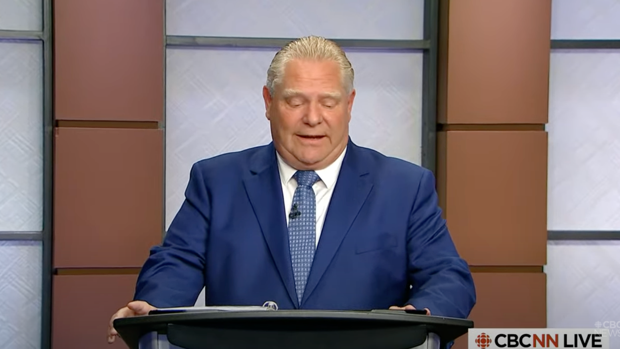 Doug Ford at the Ontario provincial debate on May 16.