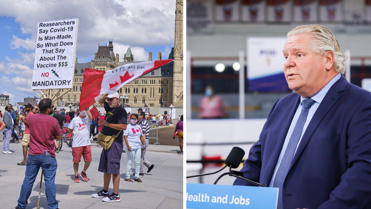 Doug Ford Calls Anti-Vaccine Protests At Ontario Hospitals 'Selfish' & 'Reckless'