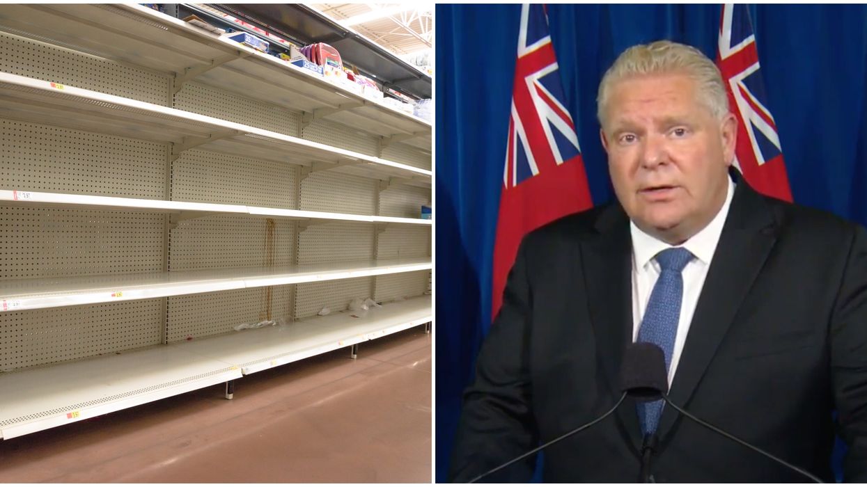 Doug Ford Is Already Begging You Not To Panic Buy As Toronto & Peel Head Into Lockdown