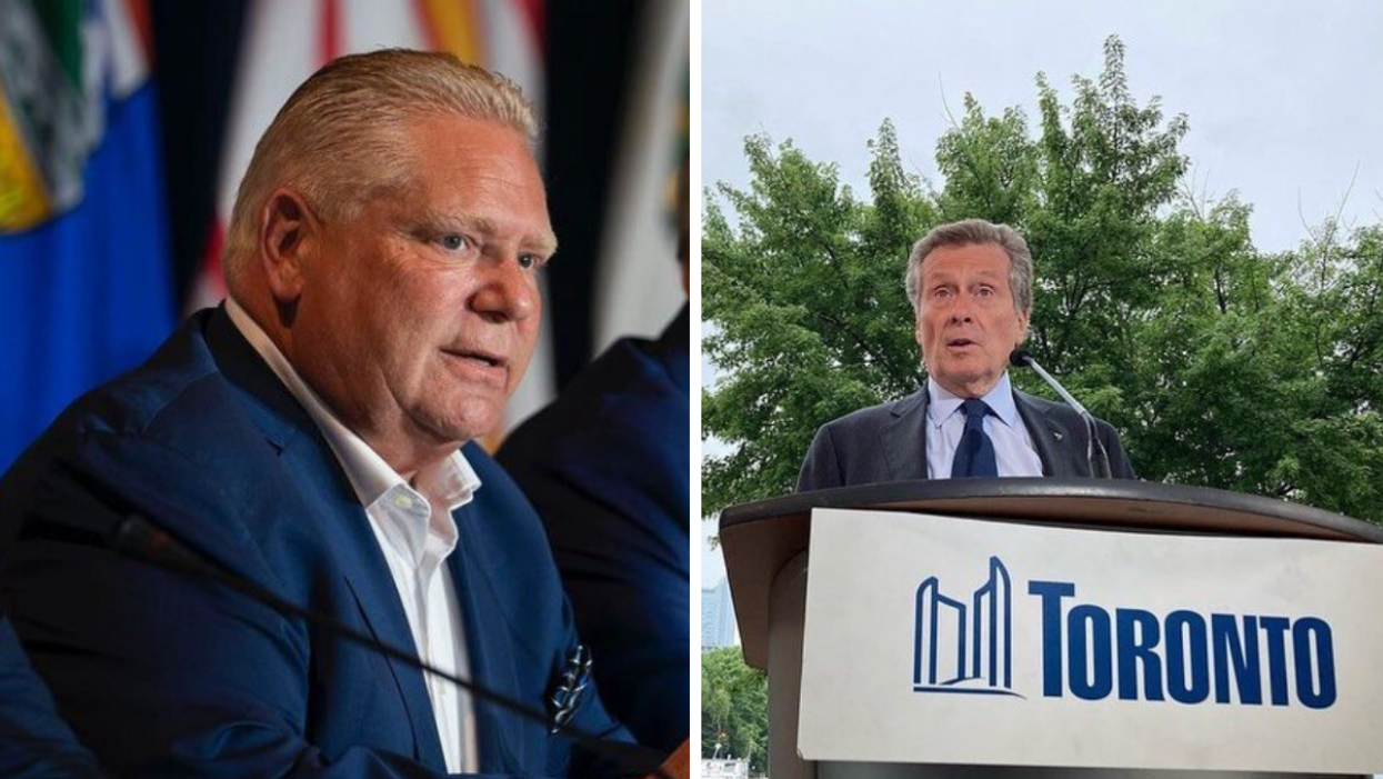 Doug Ford. Right: John Tory.