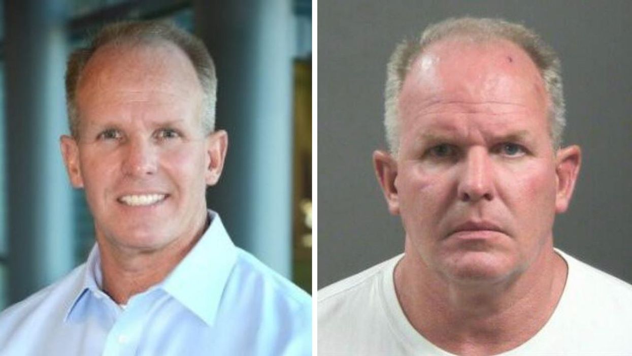 Doug Ramsey. Right: Doug Ramsey mugshot.