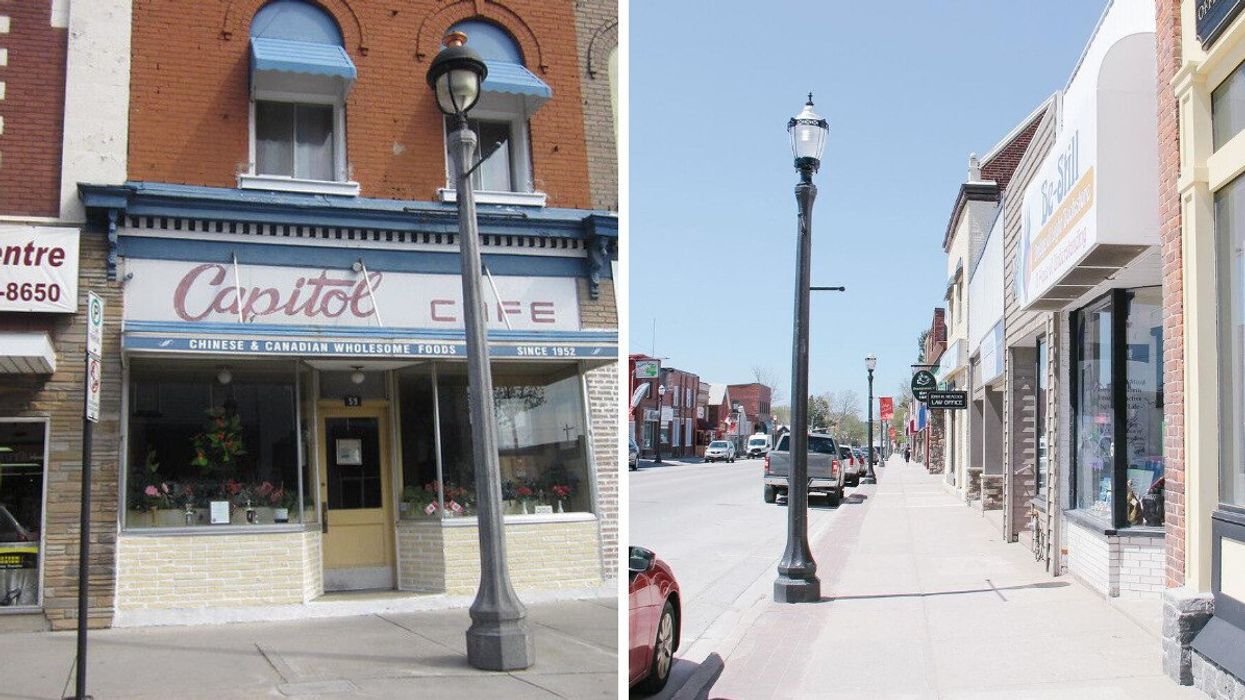 Downtown Aylmer in Ontario. Right: The Township of Springwater