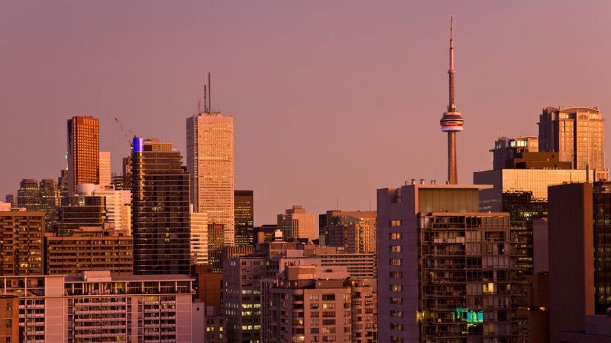 Downtown Toronto at sunset.