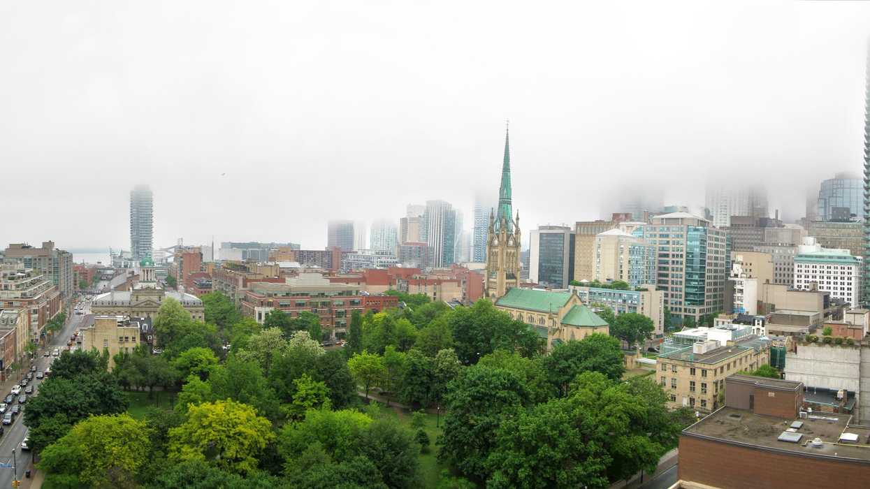 Downtown Toronto engulfed in fog.