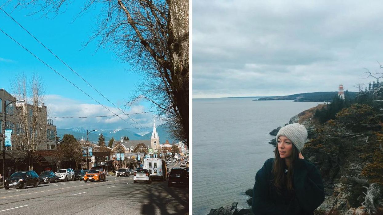 Downtown Vancouver. Right: Morgan Leet.