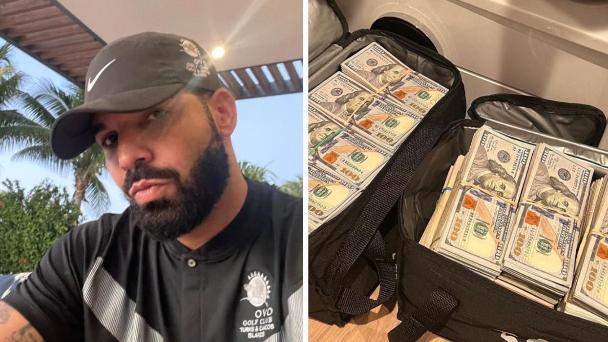 Drake Just Showed Off Bags Filled With Cash & Posed Topless On Instagram (PHOTOS)