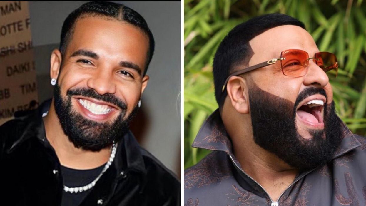 Drake. Right: DJ Khaled.