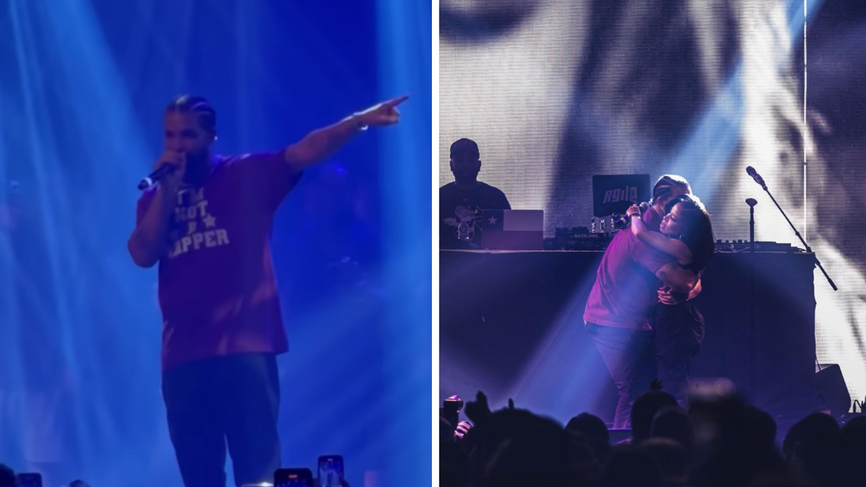 Drake. Right: Drake and Keshia Chanté.