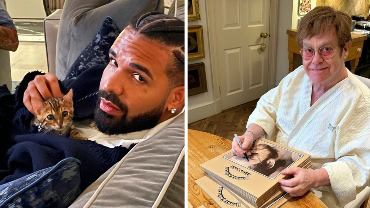 Drake. Right: Elton John.