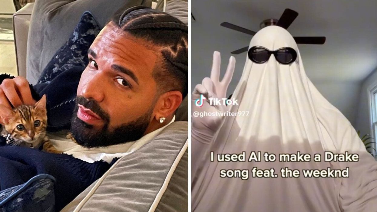 Drake. Right: Ghostwriter on TikTok.