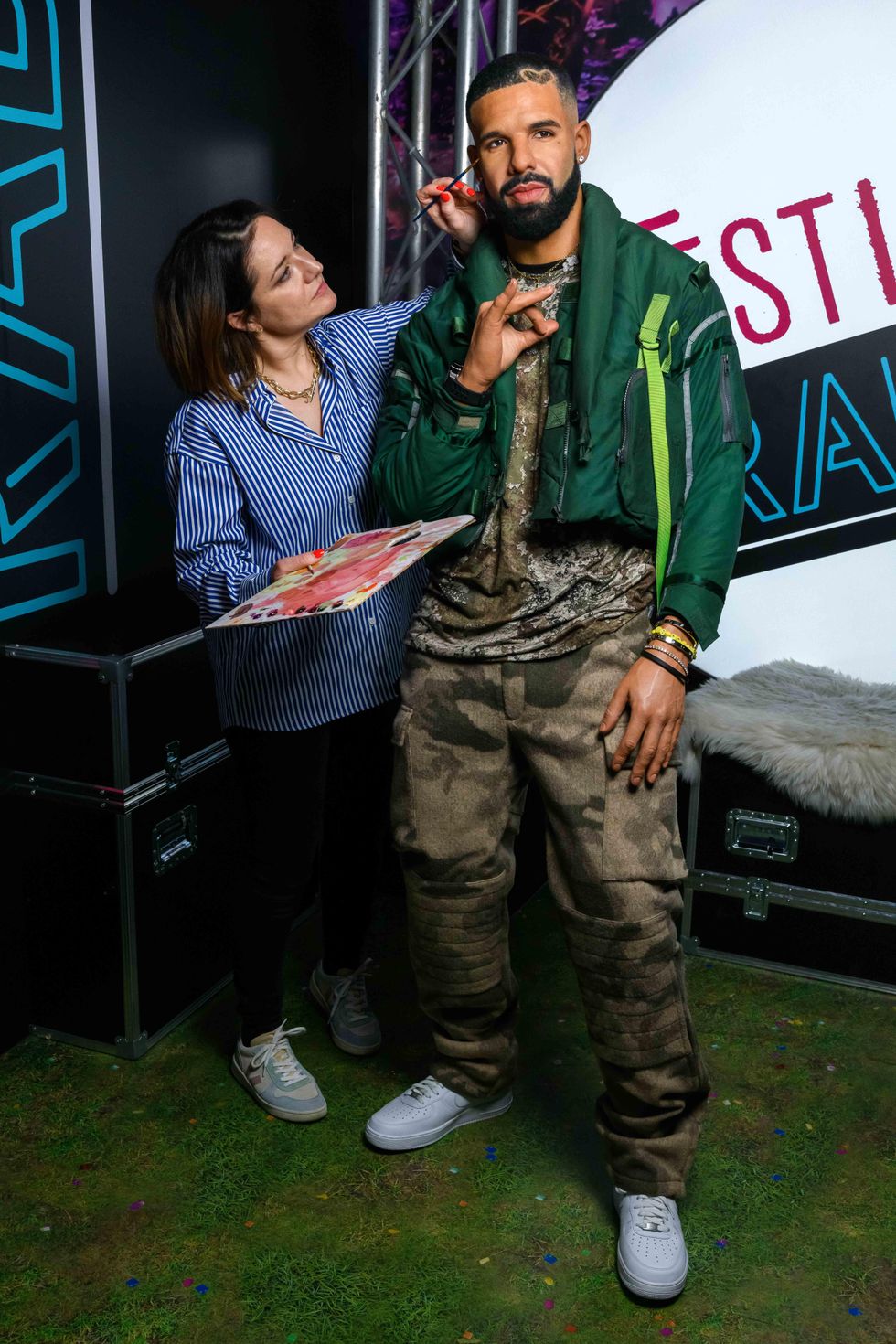 Drake's wax figure at Madame Tussauds.
