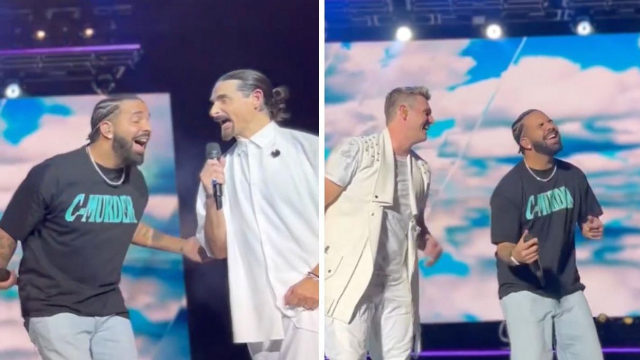 Drake singing with the Backstreet Boys.