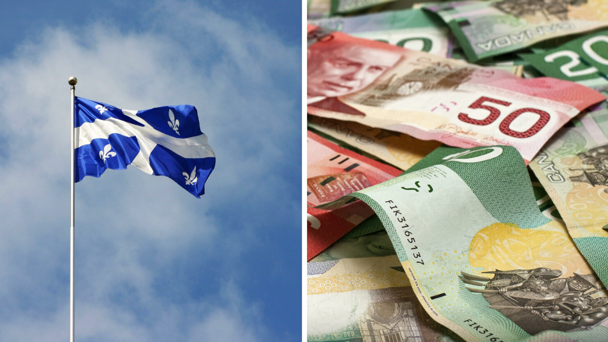 Drapeau du Québec. Droite : Argent.