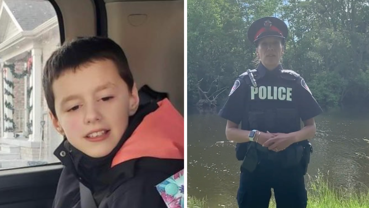 Draven Graham. Right: Kawartha Lakes police spokesperson.