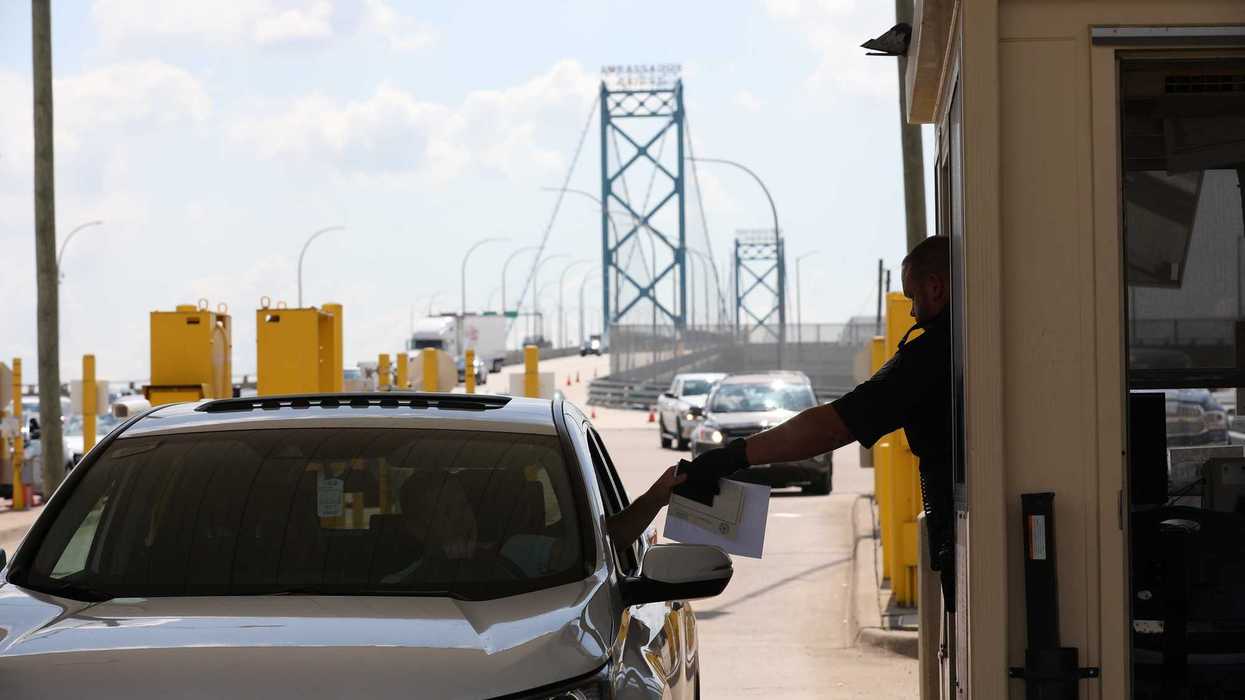 Driver being processed at a Canada-U.S. land border crossing.