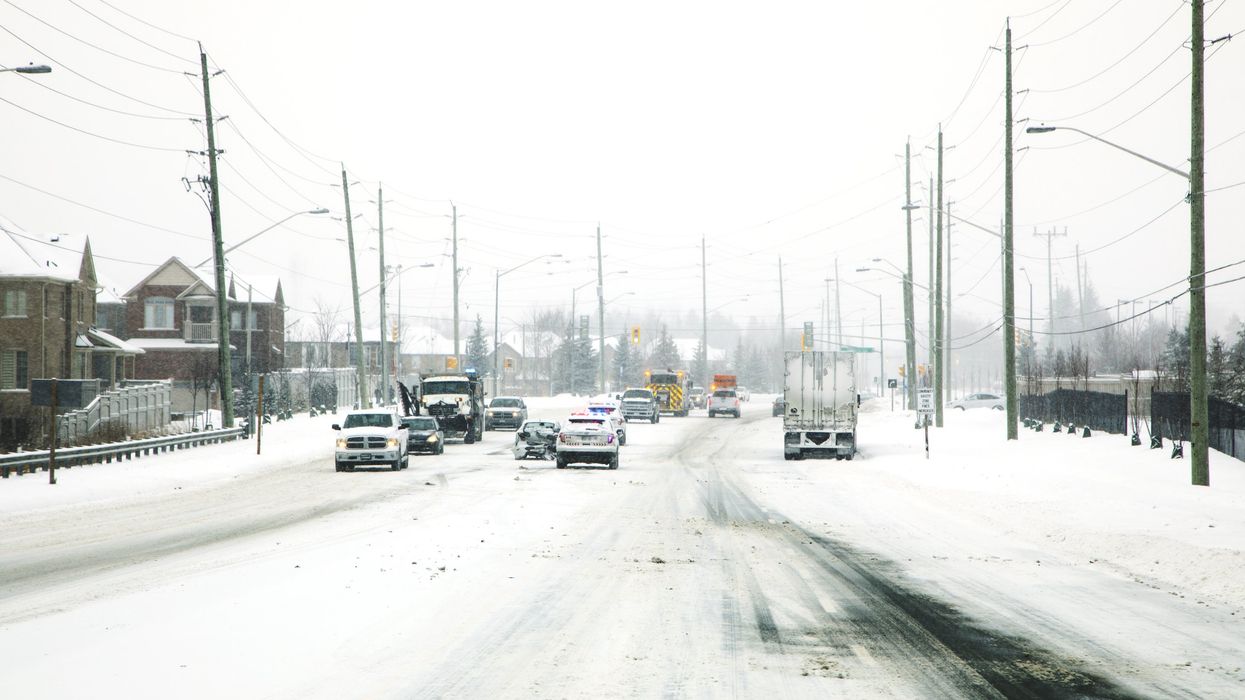 Drivers navigating an Ontario winter.
