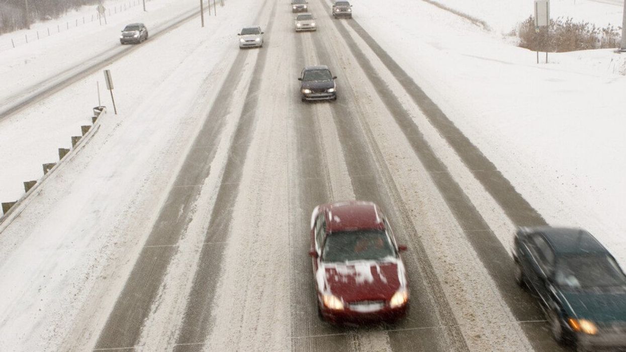 Driving in Canada in the winter.