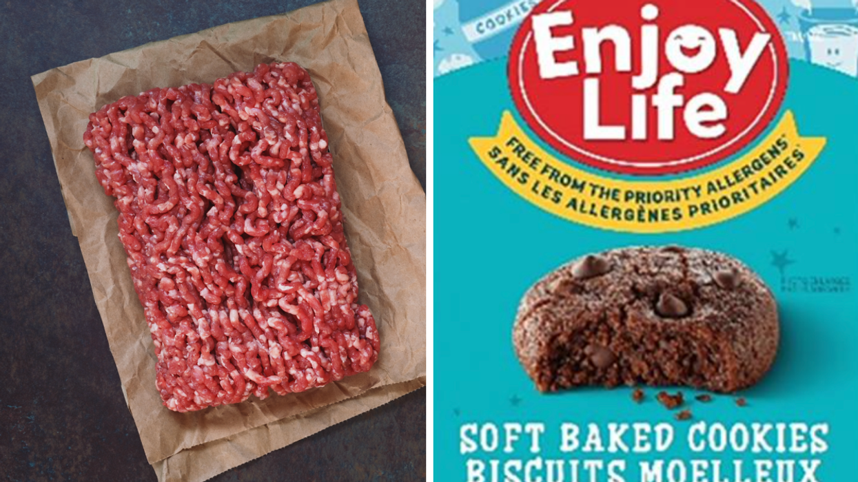 Du bœuf haché. Droite : Des cookies.