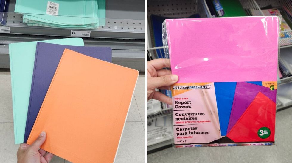 Duo-tang de diff\u00e9rentes couleurs.