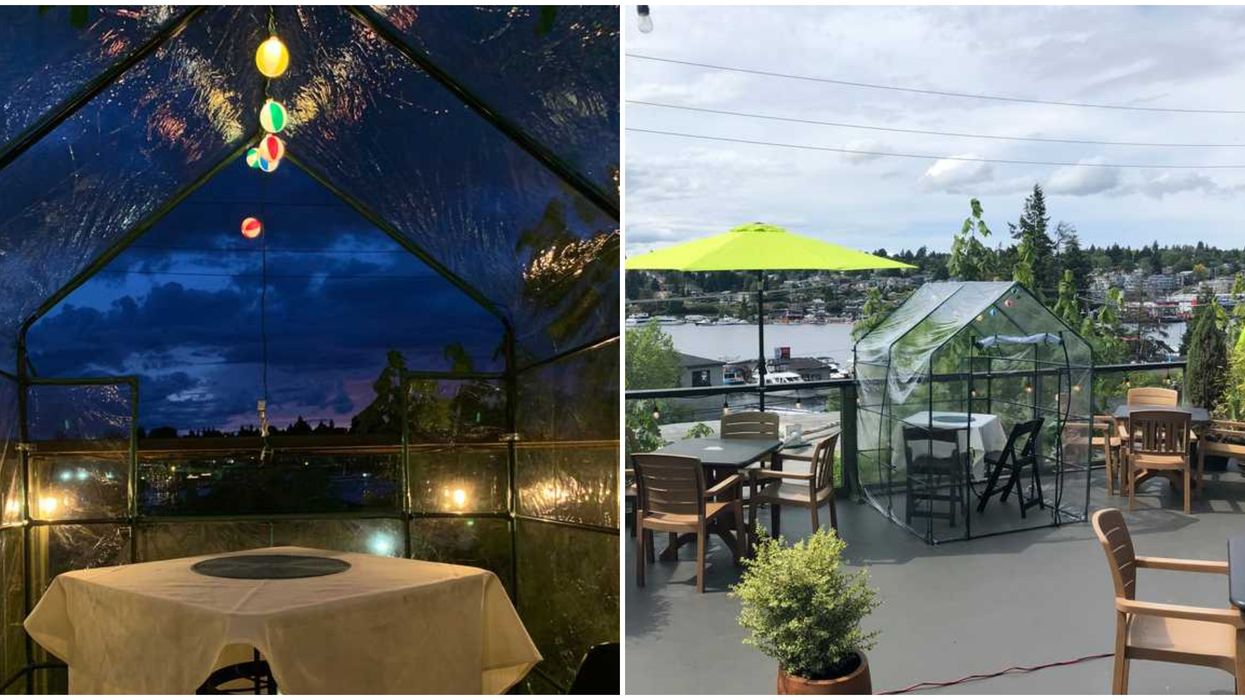 Eastlake Bar and Grill In Seattle Has Social Distancing Tents That Look Like Greenhouses
