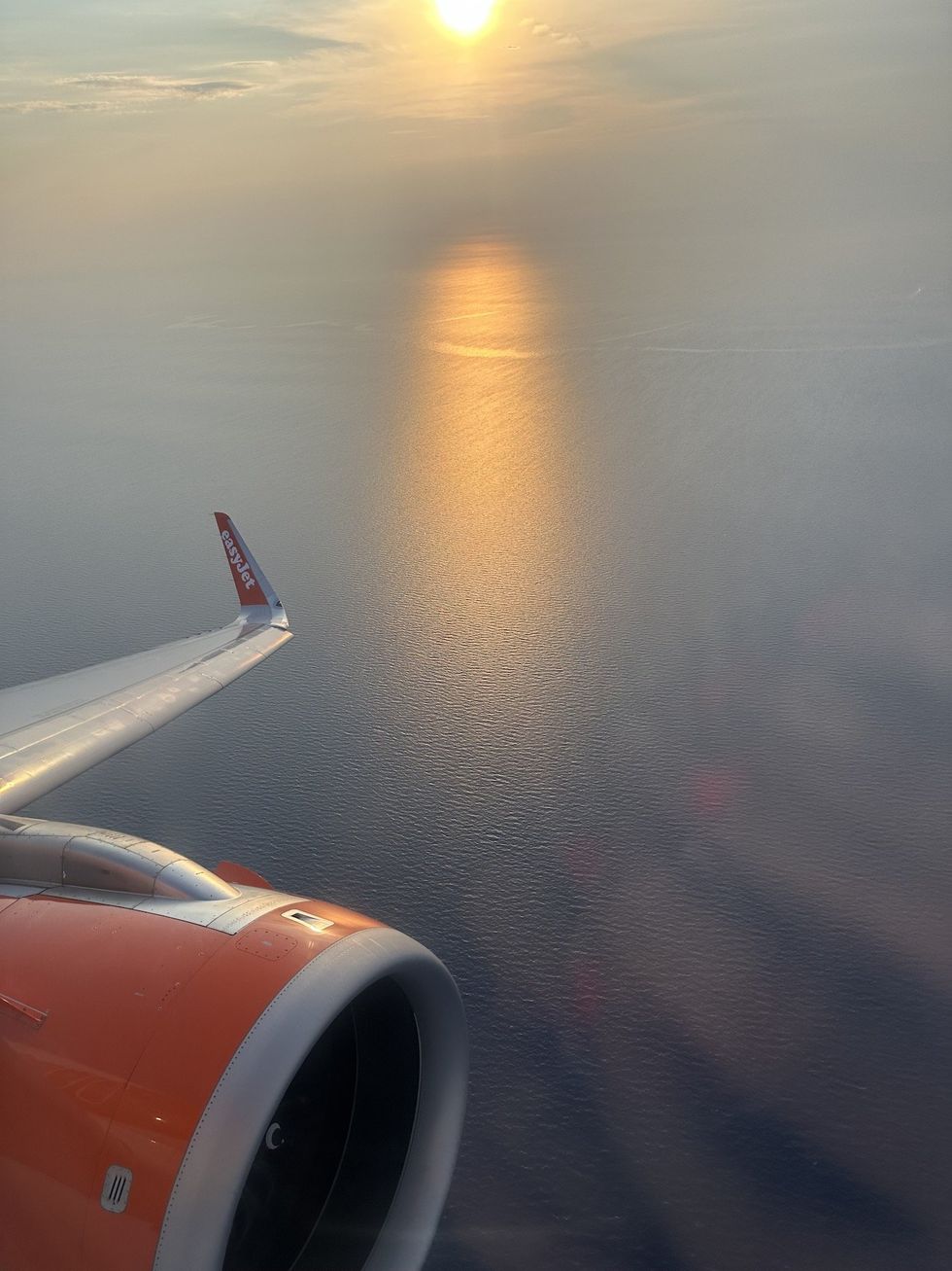 easyjet plane over Zakynthos greece