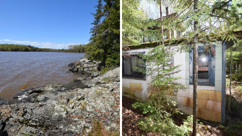 Eau. Droite : Petit chalet.