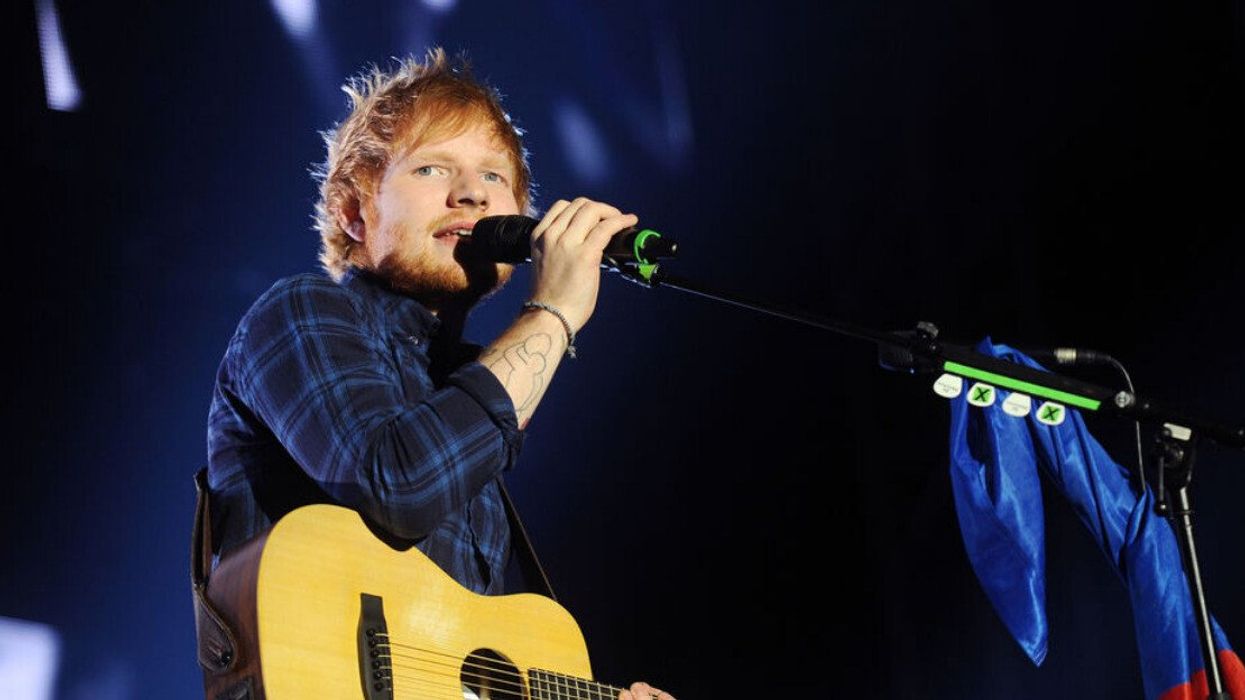 Ed Sheeran performing in Prague, Czech Republic.