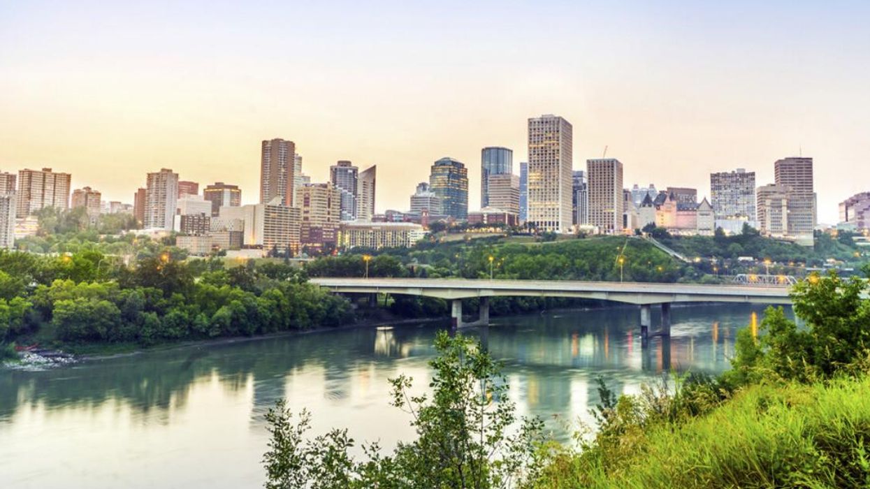 Edmonton skyline and river view.