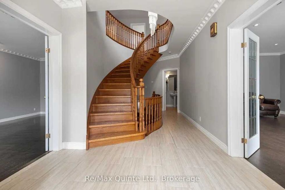 Elegant spiral staircase in a modern home