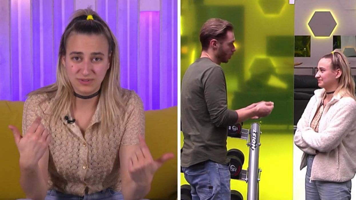 Éléonore Lagacé de Big Brother Célébrités. Droite : Martin Vachon et Éléonore Lagacé à Big Brother Célébrités.