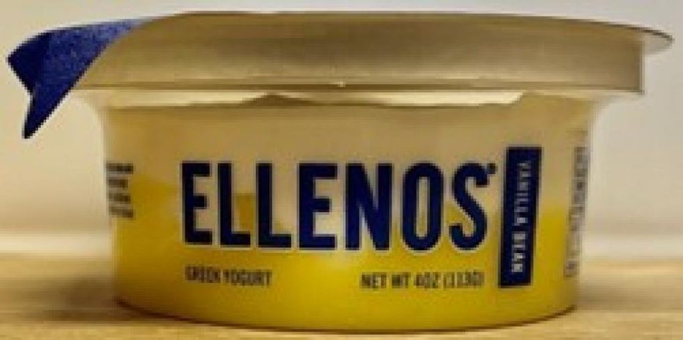 Ellenos' recalled Vanilla Bean Greek Yogurt.