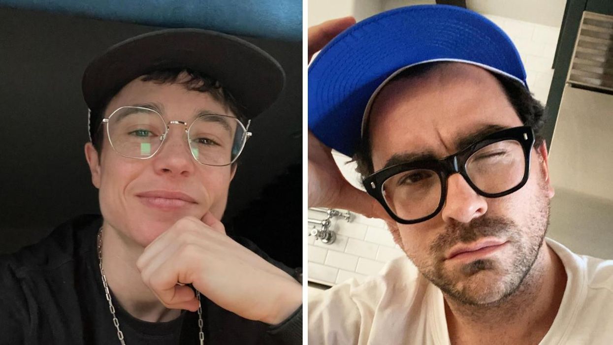 Elliot Page. Right: Dan Levy.