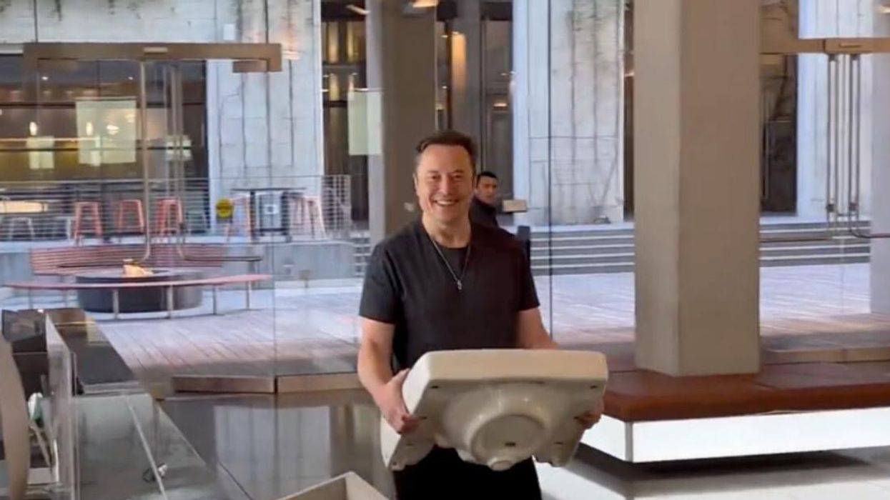 Elon Musk at Twitter headquarters.