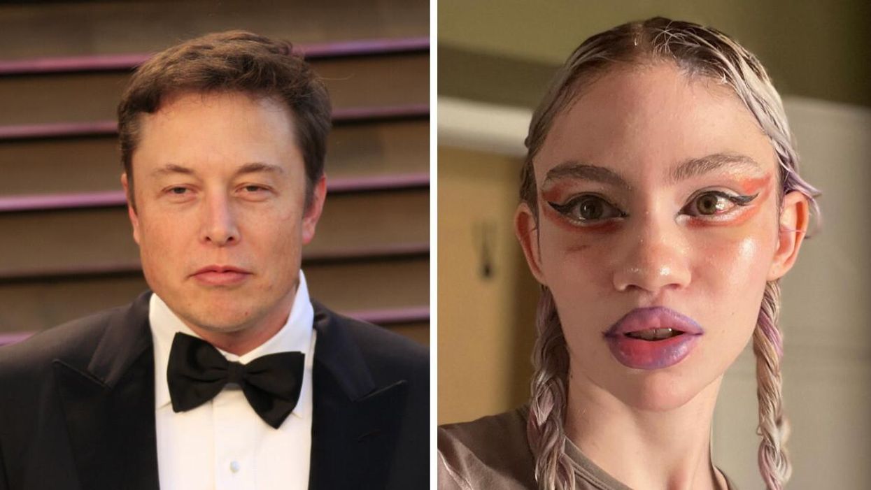 Elon Musk. Right: Grimes.
