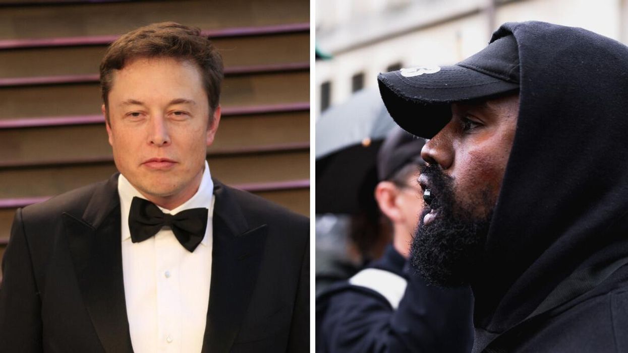 Elon Musk. Right: Kanye West.
