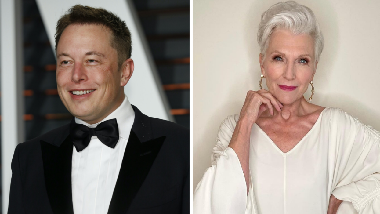Elon Musk. Right: Maye Musk.