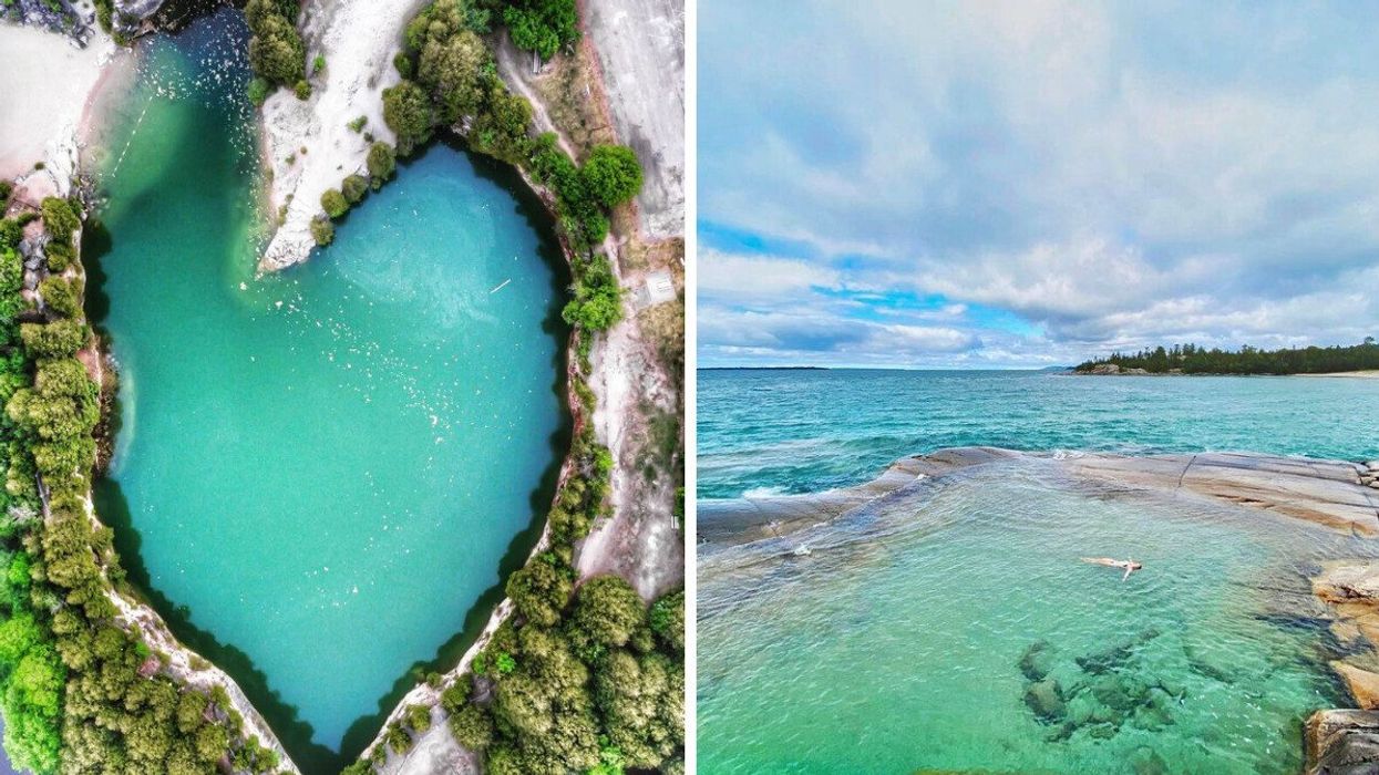 Elora quarry. RIght: Bathtub Island.