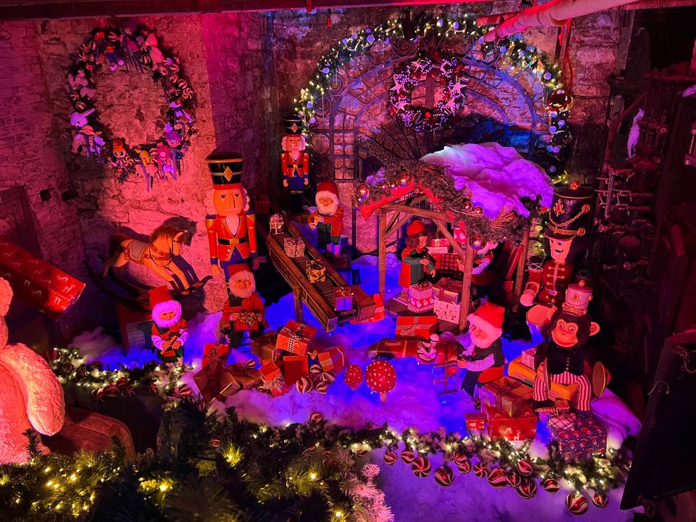 Elves preparing presents.