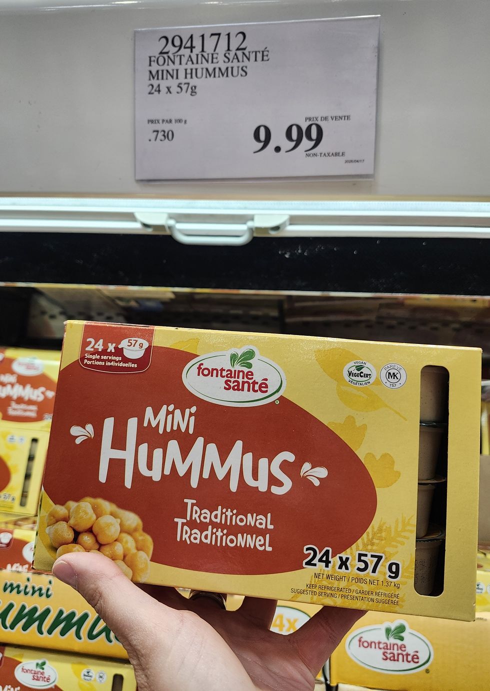 Emballage de 24 portions de Hummus Fontaine Sant\u00e9.